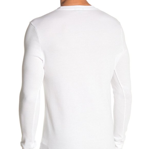 True Religion Men's Thermal Long Sleeve Horseshoe Embroidered Shirt in White - Picture 2 of 2